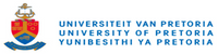 Logo of the University of Pretoria. Universiteit van Pretoria. Yunibesithi Ya Pretoria.