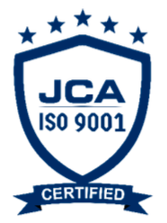 ISO Badge. JCA ISO 9001 certification logo 