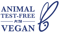 PETA Vegan logo. Animal-test Free